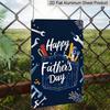 2D Flat, 1pc Denim Pocket Tools Father's Day Metal Wall Art Sign "Happy Father's Day" - 8*12 Inch Aluminium Rustic Garage Decor, Workshop Style Wall
