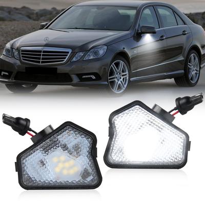 POPMOTORZ LED Courtesy Lights for and with Door Mirror LED Welcome Light High Brightness 9SMD Set of Clear Lens Mercedes-Benz W176, W246, W204, W212,