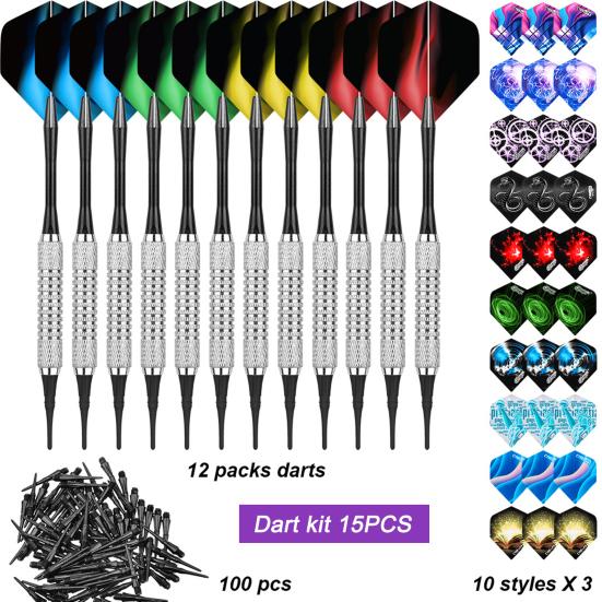 1 Set Dart Kit Bendable Colorful Multiple Styles Metal Dart Sport Set for Gym