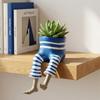 Clothes Shaped Flower Pot Sitting Legs Desktop Decor Cute Design Resin Planter  Office Shelf Decor
