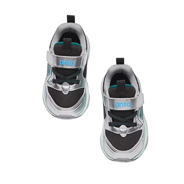 Anta Kids Simple And Elegant Non-Slip Durable Support Low-Top Walking Shoes Baby Shoes Dark-Brown Silver 312510021-2