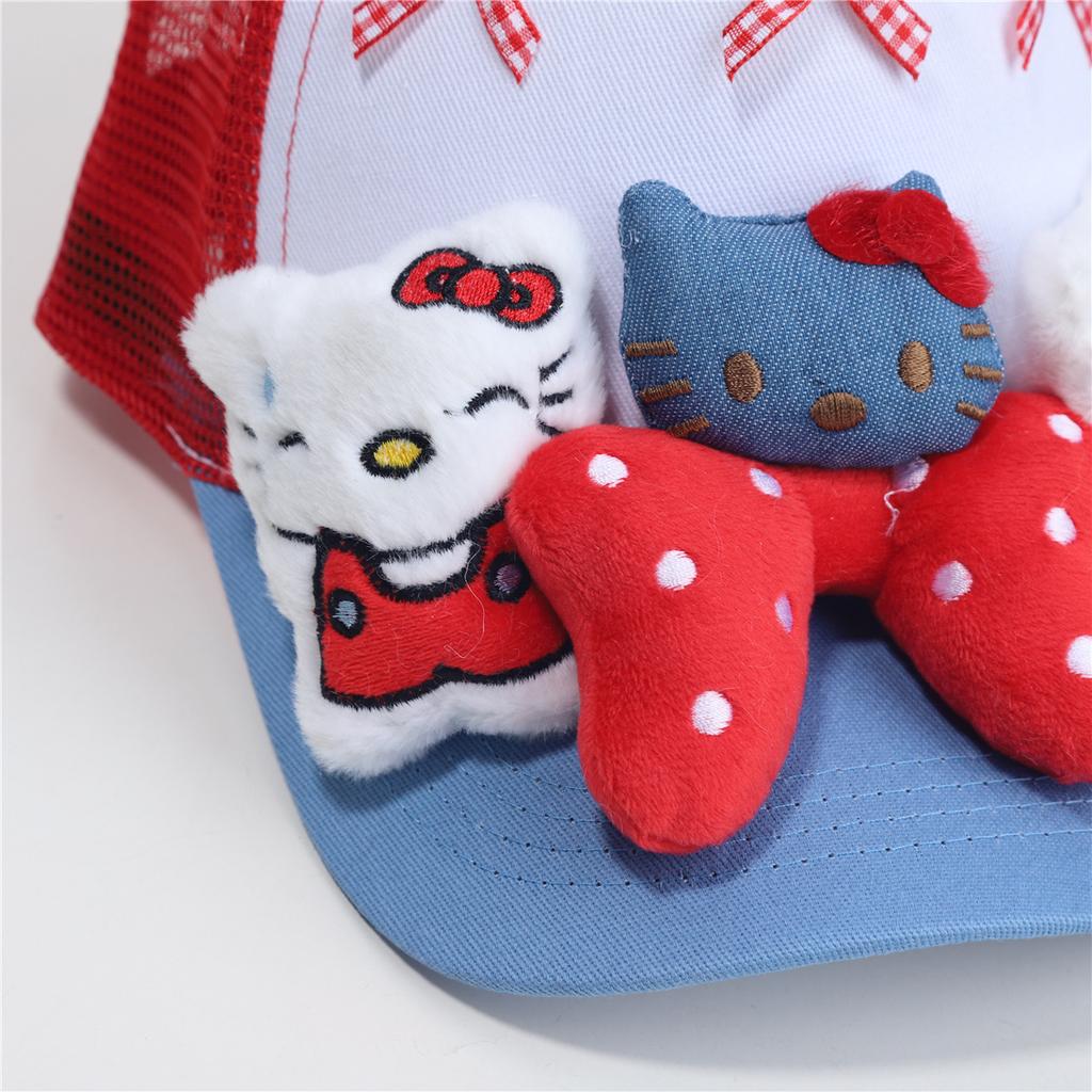 2025 new cute kitten bow cap children y2k Yabi wind show face small breathable baseball cap