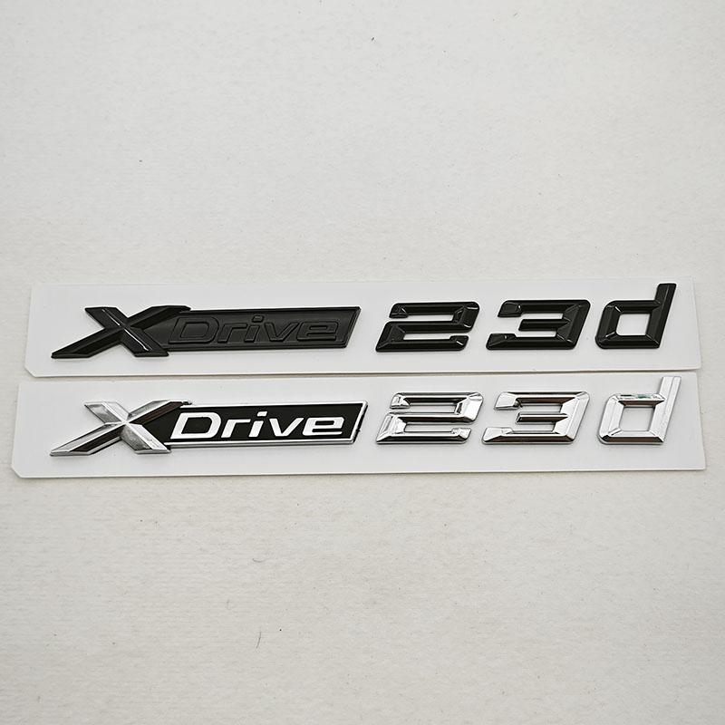 3D ABS Car Styling Logo XDrive 23i X Drive 23d Rear Trunk Badge Side Fender Emblem Decals For BMW X1 X2 X3 Exterior Accessoeies