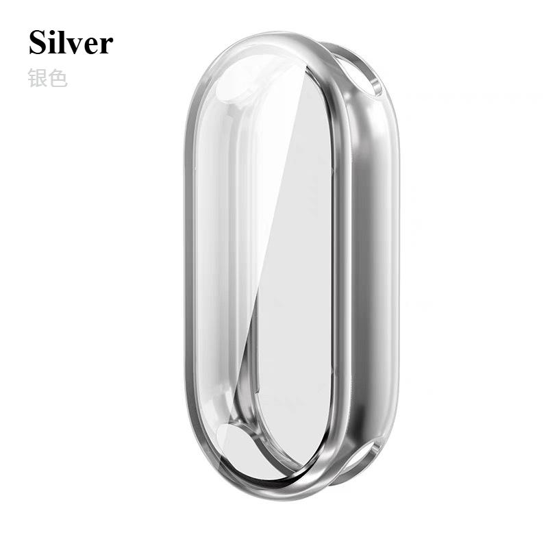

ТПУ чехол для Xiaomi Smart Band 10 9 8 NFC Мягкая защита экрана Рамка Бампер для Xiaomi Mi Band 10 Керамический Mi Band 9 8 Крышка Корпус Mi Smart Band 10 серебряный