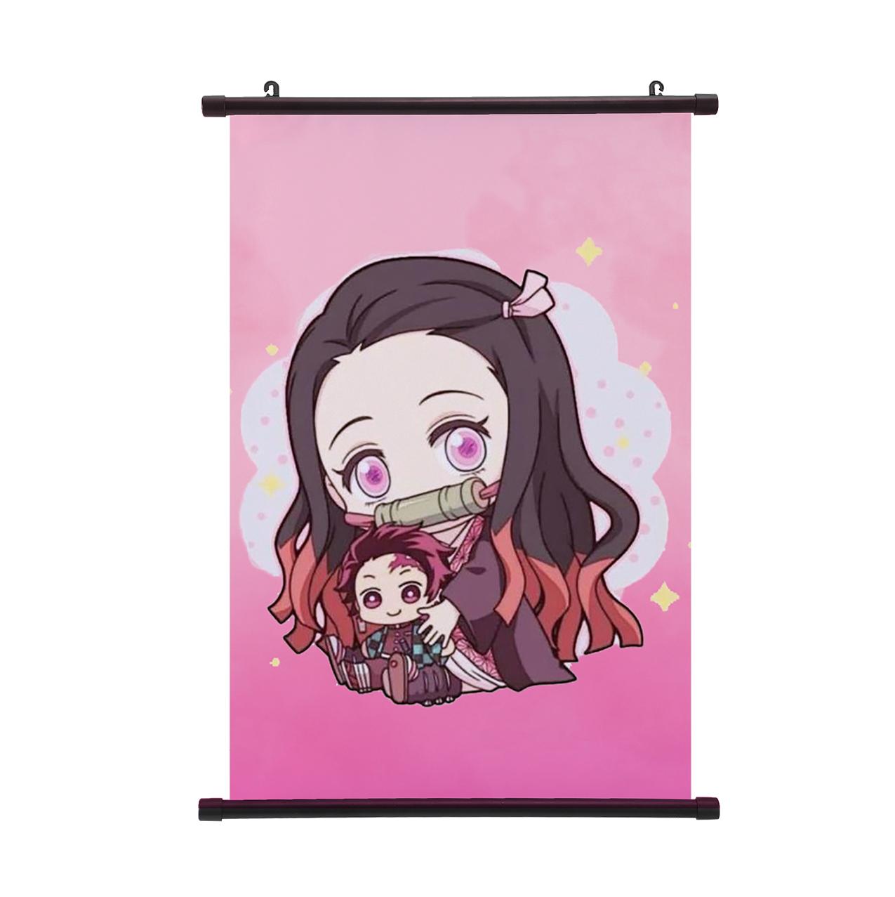 

Истребитель демонов Незуко Постер Мультяшный Kimetsu No Yaiba Свиток Постер Настенный Свиток Постер Популярный Узор Живопись Постер 40*60cm слоновая кость