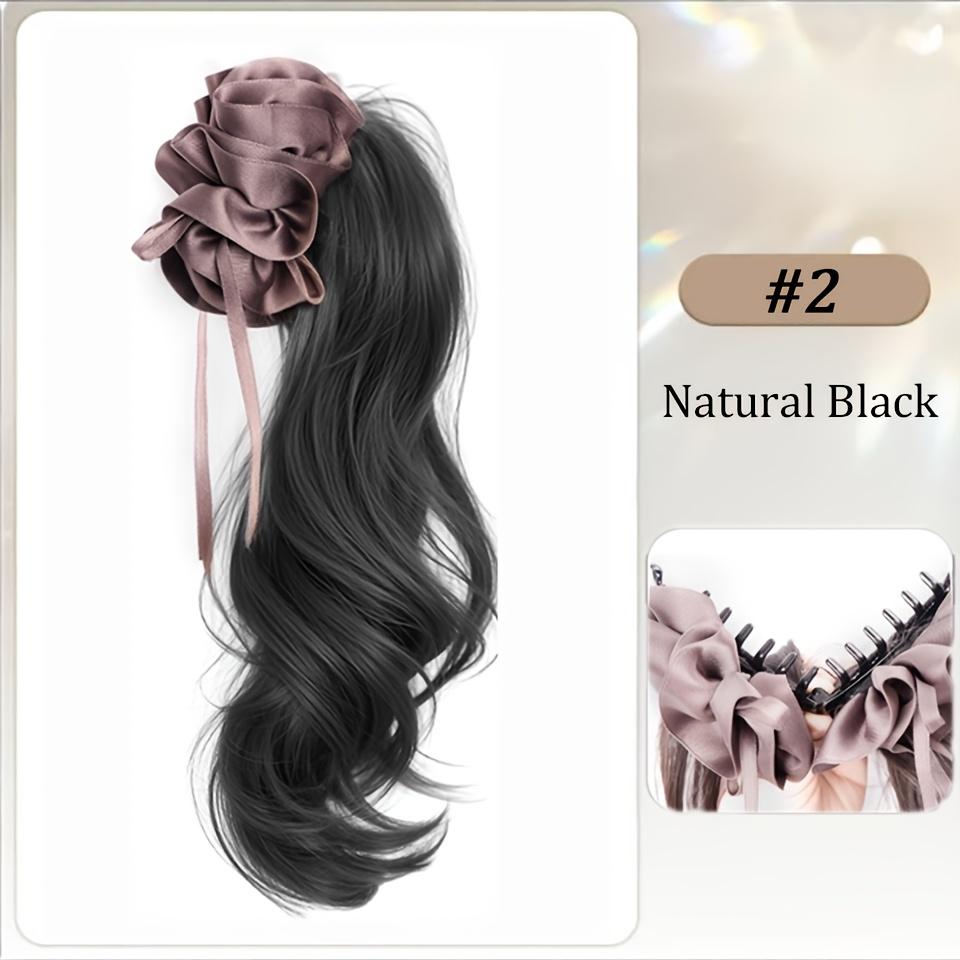 1PC Double-toothed Claw Ponytail Wig, Long Curly Hair, High Ponytail Fluffy Natural Ponytail Hair Extension, Suitable for Women