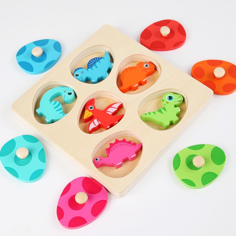 3D Dinosaur Egg Wooden Jigsaw Puzzle - Educational Baby Toys