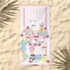 Cute Cartoon Kitten Printed Microfiber Beach Towel Quick Dry Soft Bath Towel For Kids Seaside Swimming