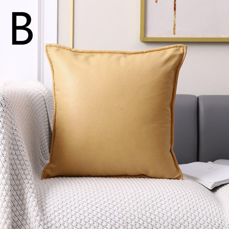 New Solid Color Cushion Cover Candy Color Pillowcase Waterproof Office Sofa Cushion Cover Home Living Room Decoration 45*45 cm