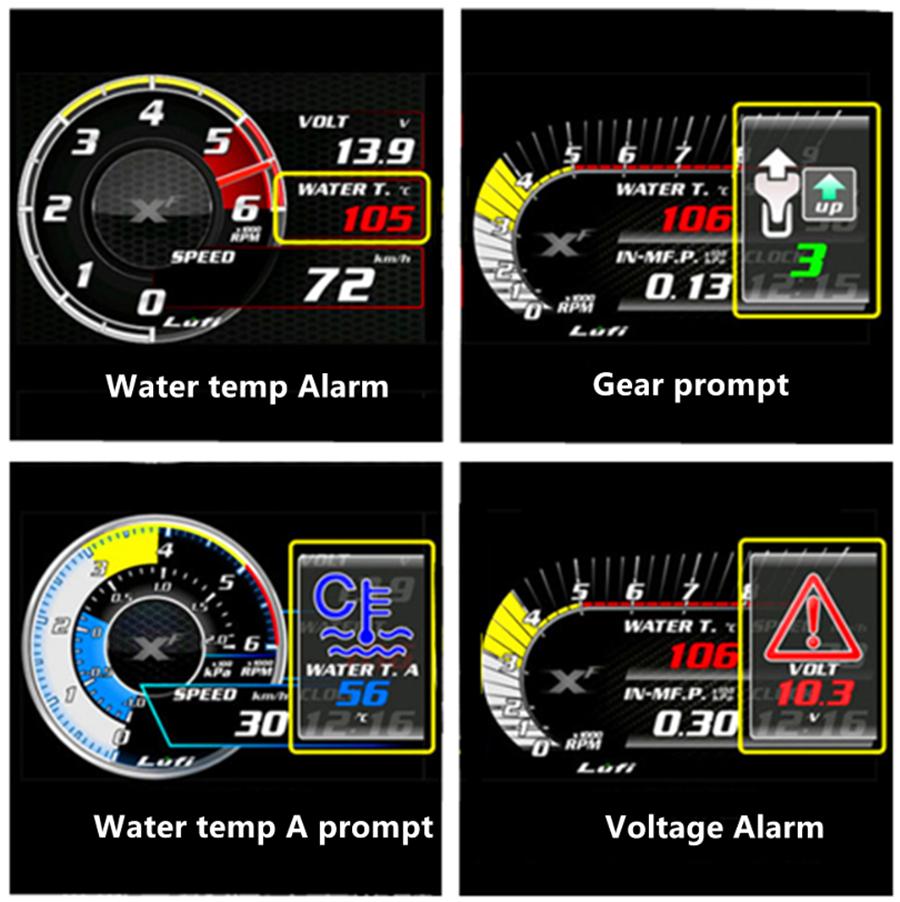 English Version Car Hd Digital Turbocharger Speed Oil Pressure Gauge