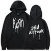 Korn Music Koncert Rocková kapela WORLD TOUR Mikina s kapucí Pánské Vintage Metal Gotická mikina oversized mikiny Punk Hip Hop Mikiny Streetwear