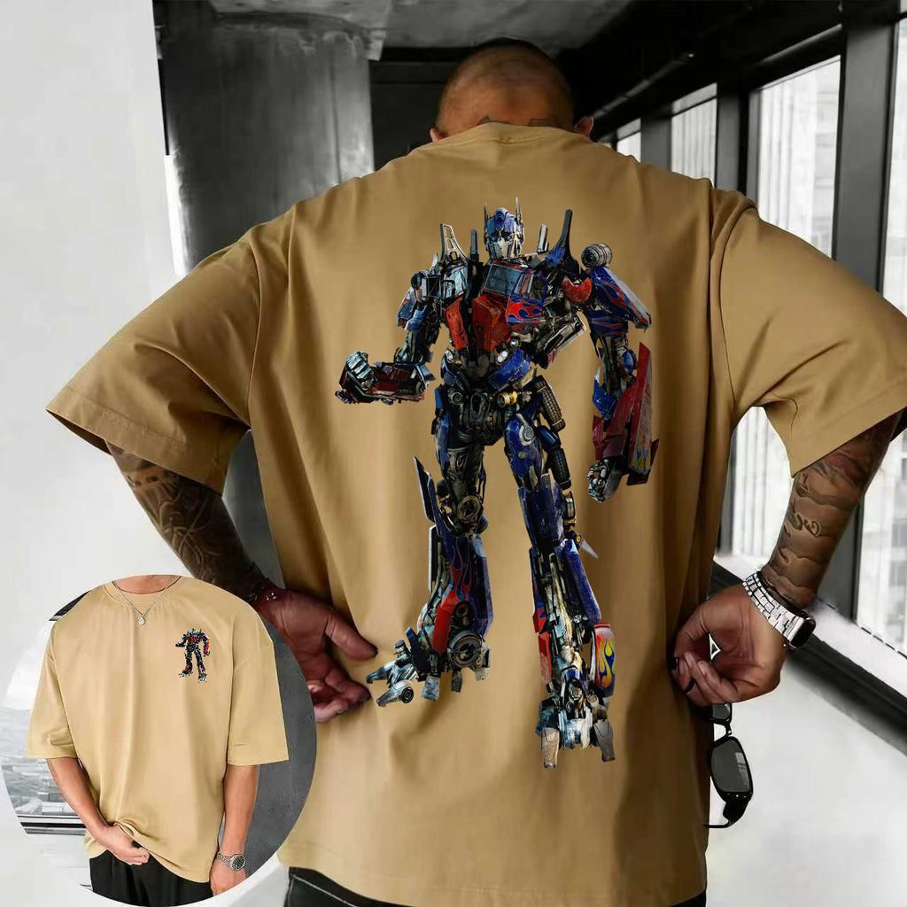 202526 Summer Transformers Graphic 100 Cotton Printed Tshirt for Men Hasbro Brand Children and Unisex Breathable Loose Casual
