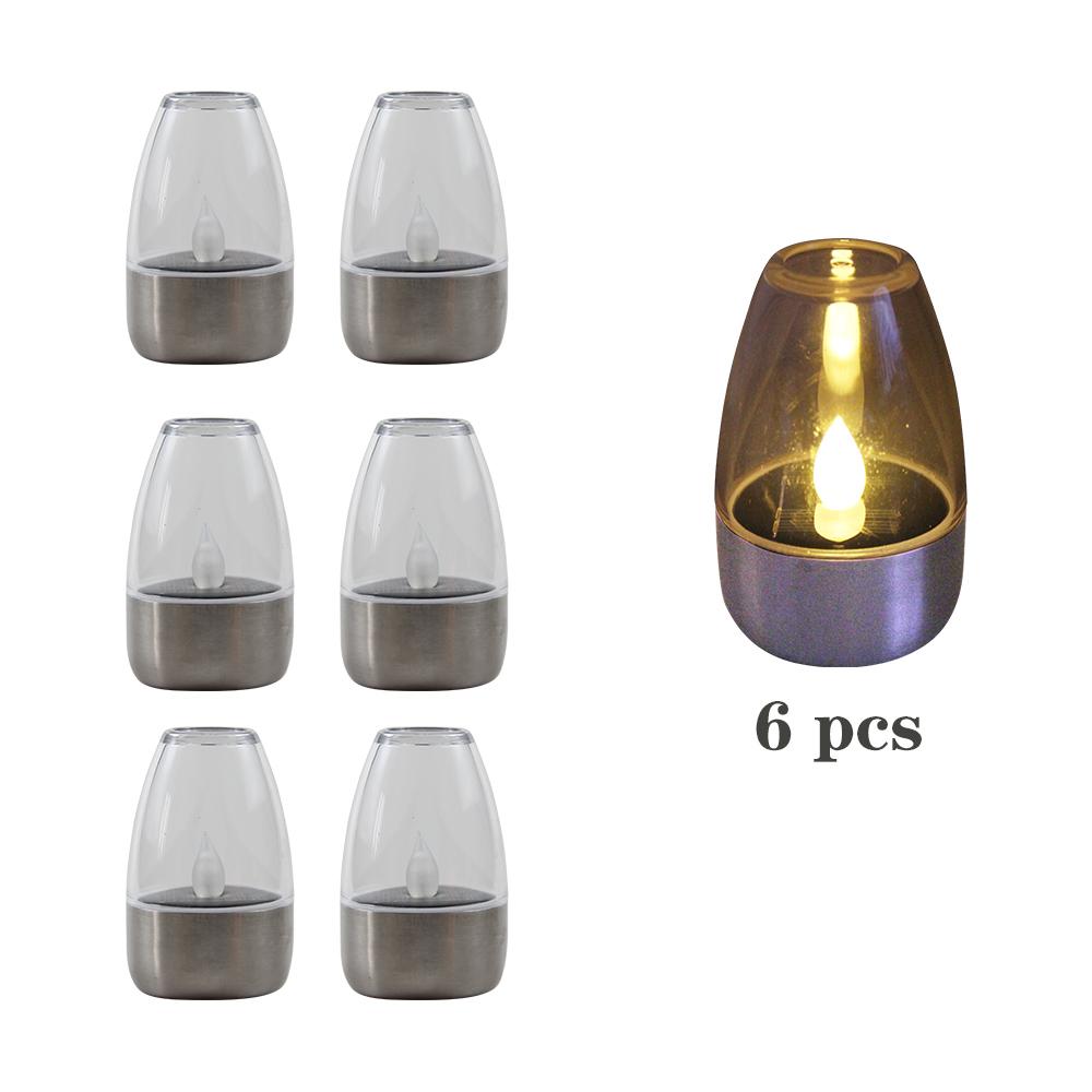 Solar Candle Light Outdoor LED Flameless Metal Candle Lamp Terrace Halloween Decoration Light Garden Waterproof Yard Lawn Light
