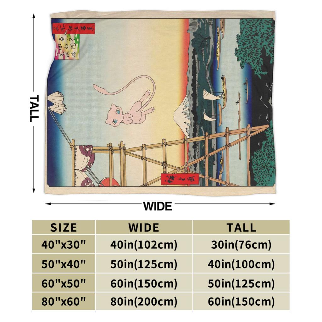 Pokemones Japanese Vintage Blanket Flannel Winter Multi-function Lightweight Thin Throw Blankets for Home Office Bedding Throws