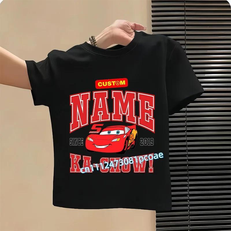 Heißer Verkauf Auto Pixar Lightning McQueen Druck Niedliche Kinder T-Shirts Mädchen Kleidung Baby Jungen Kurzarm T-Shirt Sommer Kinder Oberteile