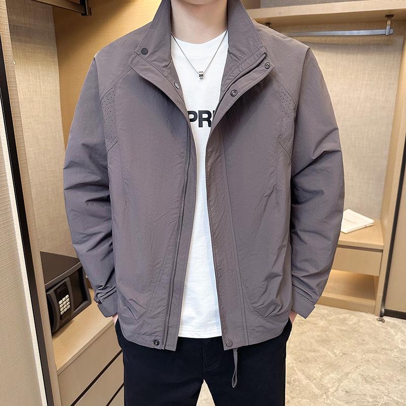 2026 Spring Men's Stand Collar Workwear Jacket: Trendy, High-Quality, Outdoor Casual Style