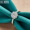 925 Pure Silver Flower AAA Zircon Ring Fashion Wedding Jewelry