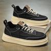 Men's shoes summer new men's breathable deodorant black board shoes thin board shoes non-slip heightening casual shoes