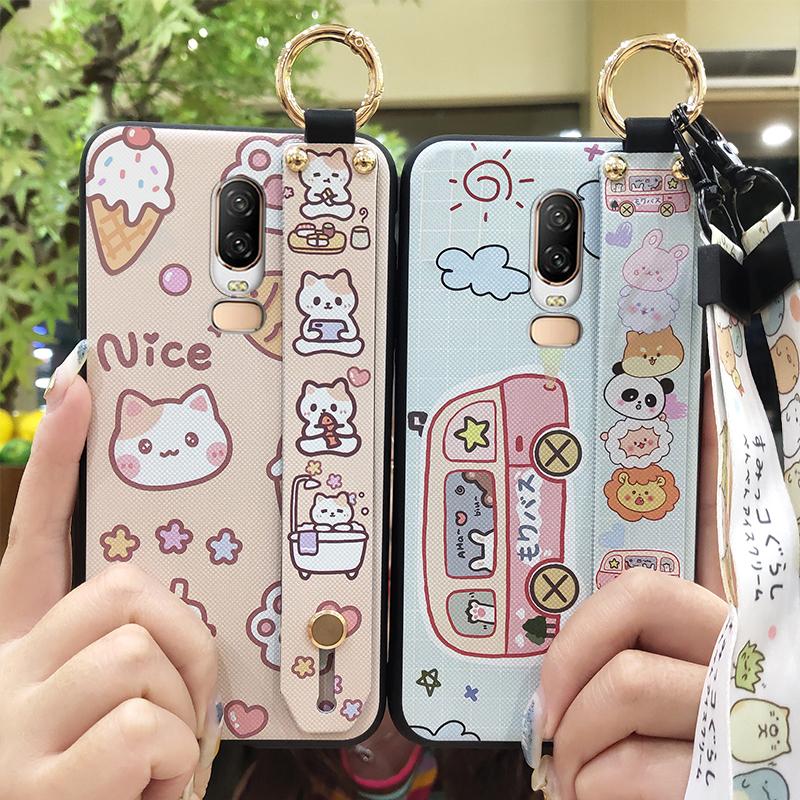 Anti-dust Cartoon Phone Case For OnePlus 6/1+6 Dirt-resistant Kickstand Ring Protective Waterproof Cute Shockproof