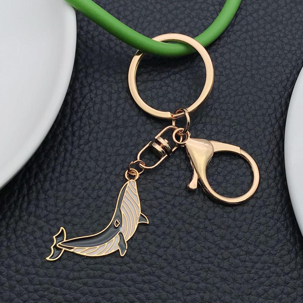 Cartoon Marine Life Black Whale Keychain - European & American Style