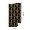 Black and Gold Tropical Ochre Pattern Wallpaper, Soft Shapes 50x1000