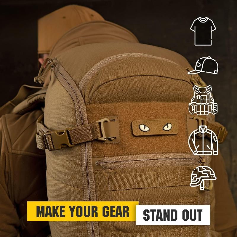 Military Morale Embroidered Patches Cat Eyes Patches Tactical Motorcycle Biker Tags Hook And Loop Badge Emblem For Backpack