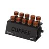 Hochwertiger Metall-Kaffeezell-Ständer mit 10 Löchern, Kaffeebohnen-Separator, Lagerfach, Glasplatzierungs-Display-Ständer