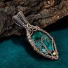 Faceted zambian emerald copper pendant handmade unique pendant copper wire wrapped jewelry original gemstone jewelry tree of life pendant