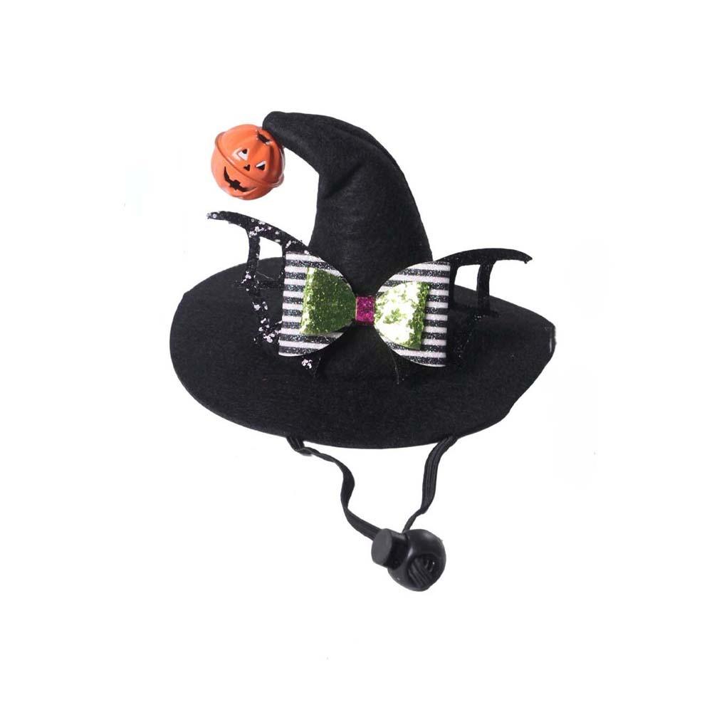 With Bell Cat Wizard Cap Sequin Bowknot Dog Halloween Headwear Pet Witch Hat Festival Carnival