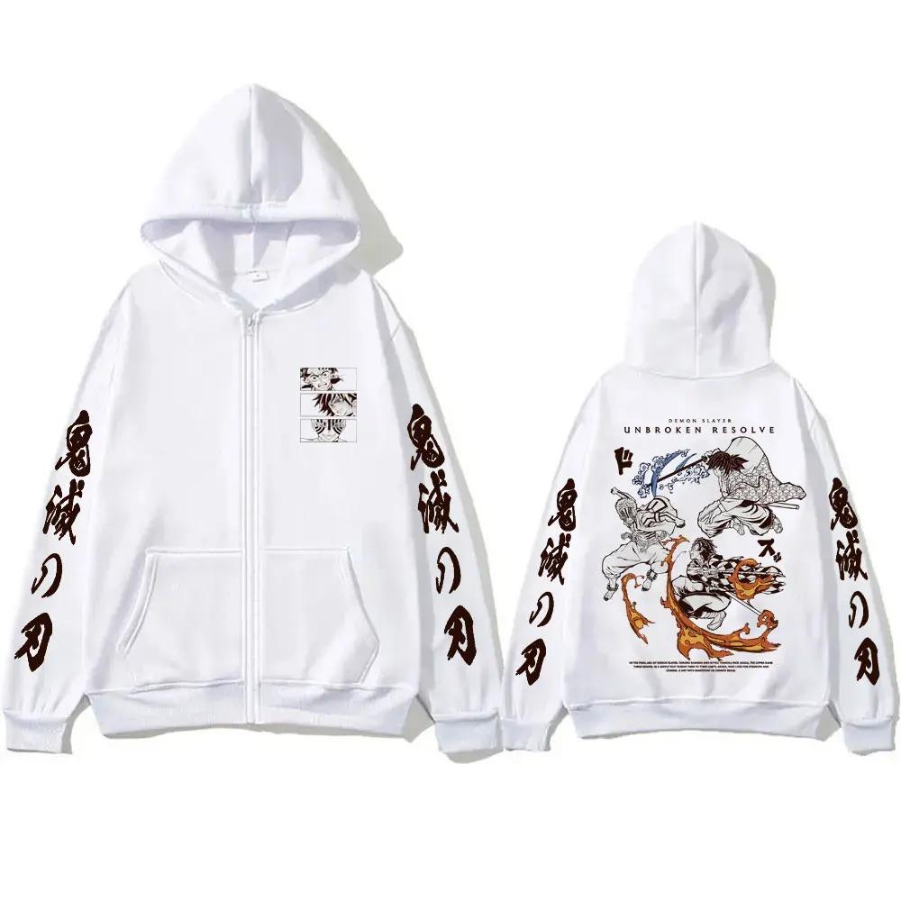Anime Devil Killer Zipper Hoodie Men and Women Fashion Casual Loose Retro Zipper Jacket