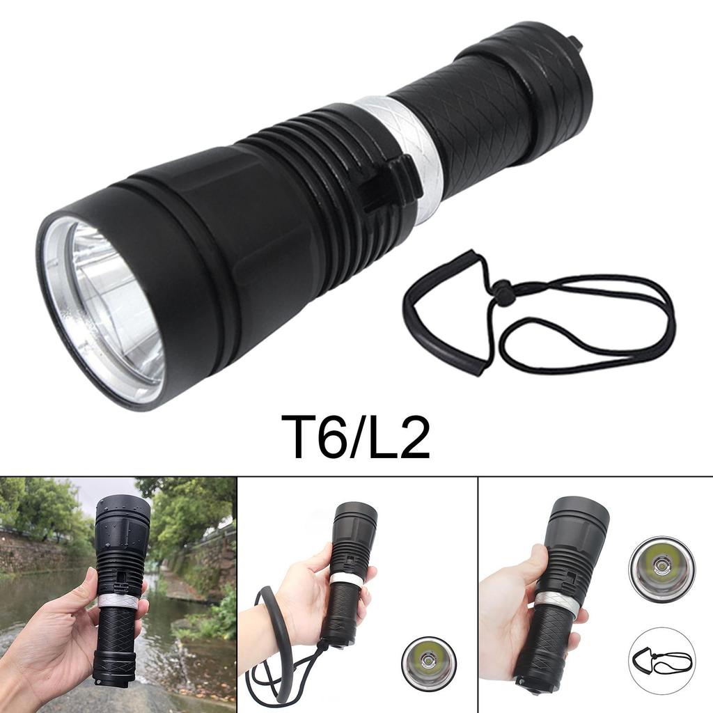 Scuba Diving Flashlight Waterproof Aluminum Alloy Floodlight Light Submarine for