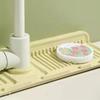 New Faucet Draining Mat Silicone Non Slip Kitchen Sink Splash Guard Easy Clean Waterproof Bathroom Draining Pad