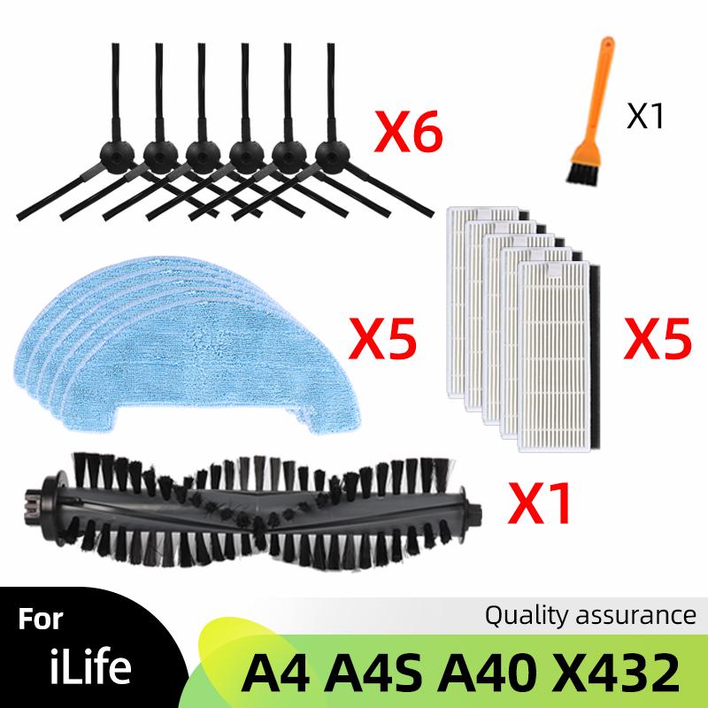 For Chuwi iLife A4 A4S A40 Polaris PVCR 0726 0826 0926 Side Main Brush Cover Hepa Filter Strainer Mop Spare Accessories