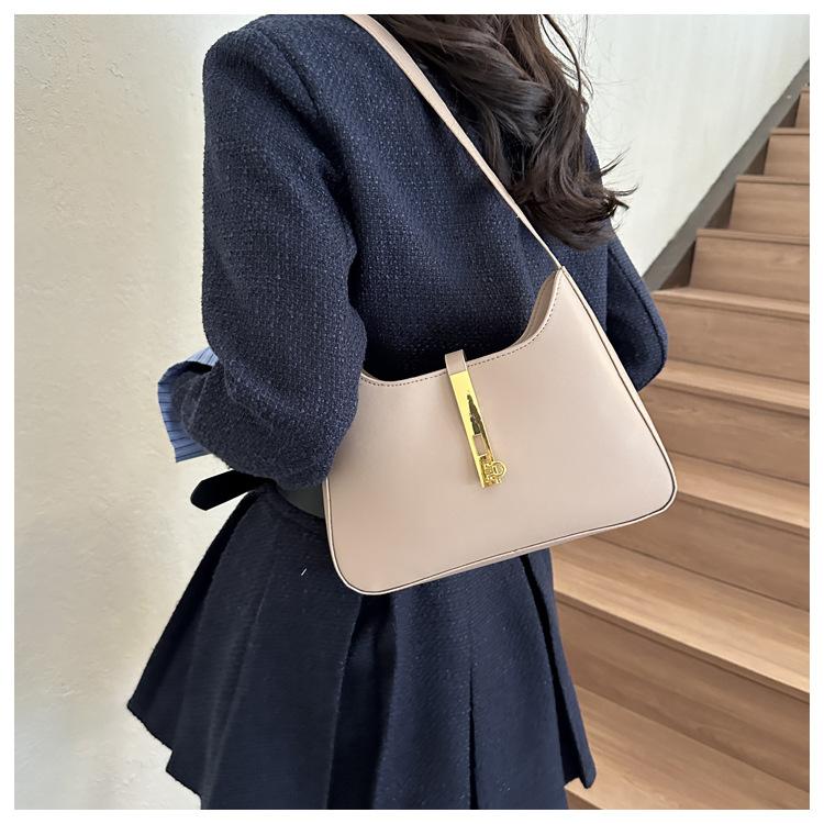 Luxury PU Leather Shoulder Bag for Women Casual Solid Color Design Handbags Brand Purse 2025 Fashion Shopper Clutch Women's Bags