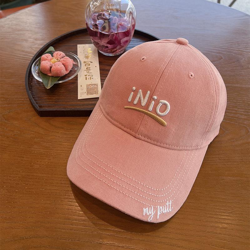 Hat women's autumn new baseball cap three-dimensional embroidery letters fashion sunscreen cap big head circumference