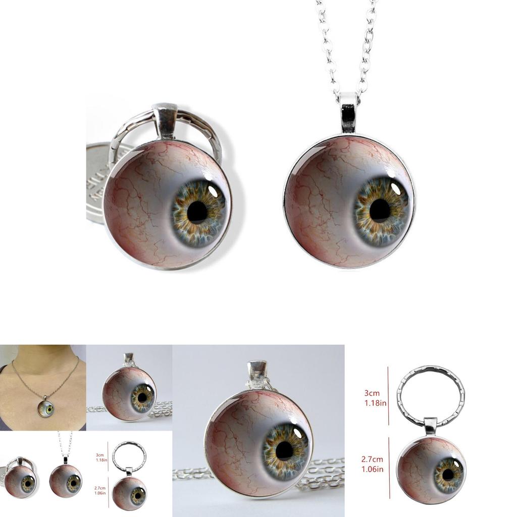 Bloodshot Eye Metal Pendant Keychain And Necklace For Promotion And Celebration Gifts