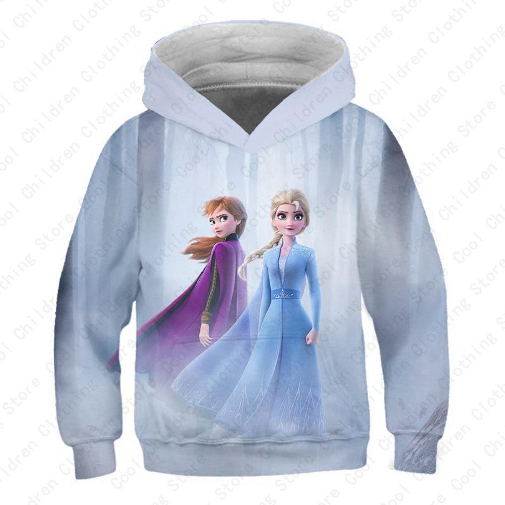 MINISO, Disney, Girl, Frozen, Sweatshirt, Anna, Elsa, Long Sleeve, Pullover, Autumn, Hoodie