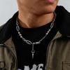 Hip-Hop Punk Rivet Pendant Necklace for Man, Stainless Steel Splicing Clavicle Chain Necklace, Fashion Jewelry Accessories
