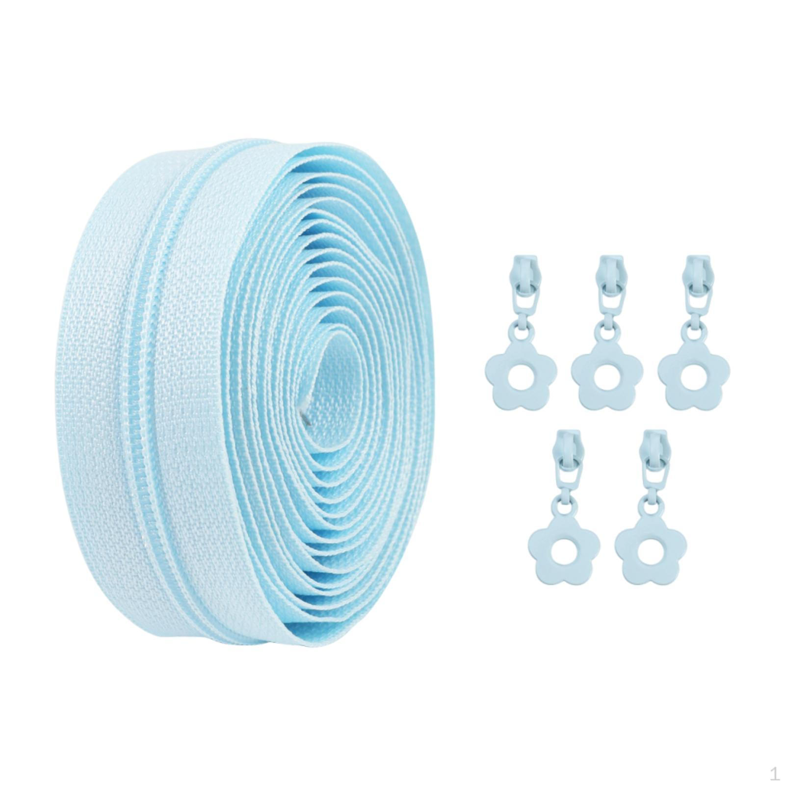 

Coil Zippers Nylon Chain with Replacement Sliders for Garment Making світло-синій колір