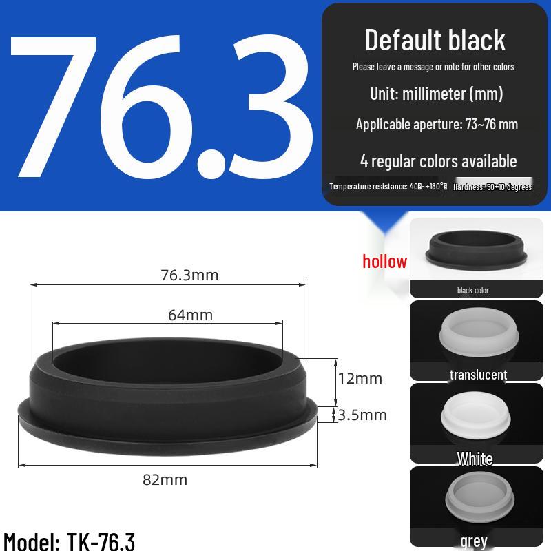 Black High-Temperature Resistant T-Shaped Silicone Stopper - Round Hole Rubber Gasket & Shock-Absorbing Blind Plug