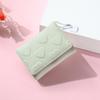 Women Cute Heart Embossed Slim Leather Wallet Small Trifold Wallet Cash Pocket Card Holder with ID Window