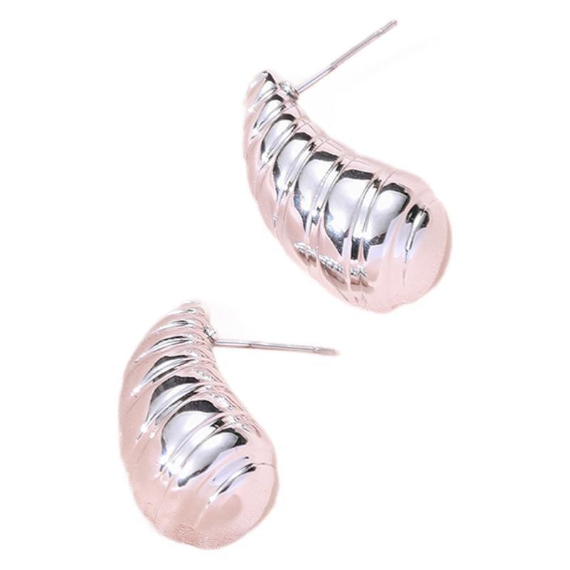 Creative CCB Gold and Silver Earrings for Women, Unique Fashion Simple Water Drop Earrings, Niche Versatile Ear Jewelry