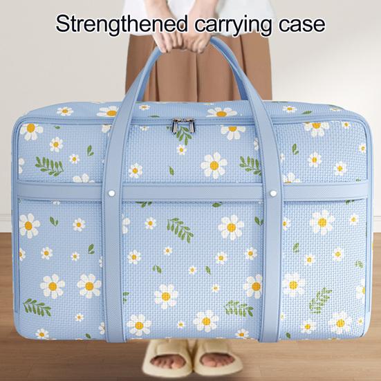 Storage Bag with Two-Way Zipper Extra Large Capacity Dust-Proof Organizer Flower Pattern Clothes Storage Bag