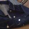 Retro Contrast Color Denim Jacket for Women - Slim, Short, Lightweight Workwear for Spring and Autumn