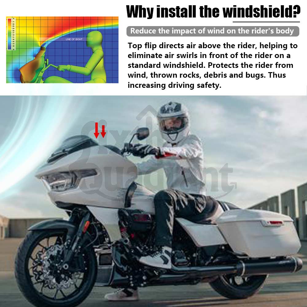 12 "  Motorcycle Accessories Windscreens/Wind Deflectors Black For Harley 2023-later FLTRXSE and 2024 FLTRX and FLTRXSTSE