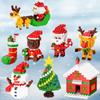 Frohe Weihnachten Mikro-Bausteine Weihnachtsmann Elch Schneemann Weihnachtsbaum Zusammengebaute Mini-Ziegel Figur Spielzeug für Kindergeschenke