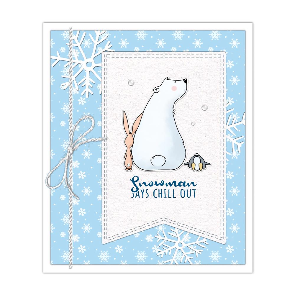 Christmas Polar Bear Silicone Stamp & Metal Embossing Die for Handmade Cards