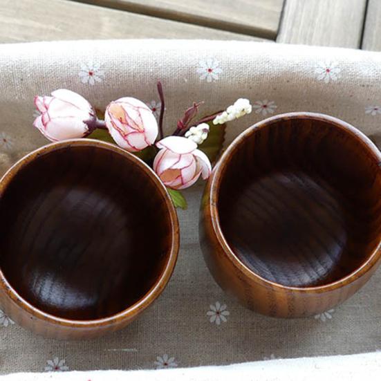 Good Quality Wooden Drinking Cup Mug Home Bar Coffee Tea Beer Juice Milk