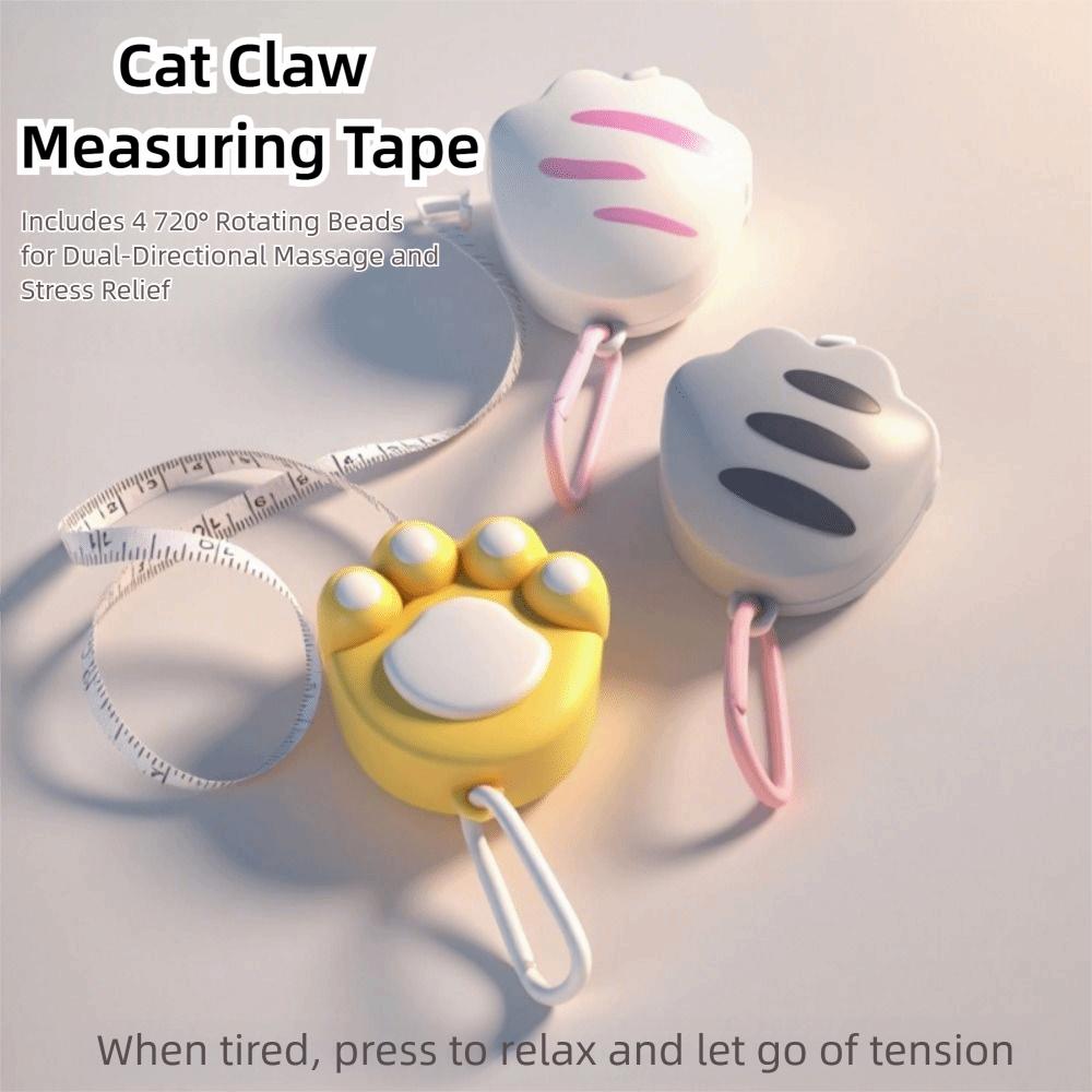 Cartoon Design Cat Claw Measuring Tape Lovely Appearance Soft Tape Measure  Kids Gift