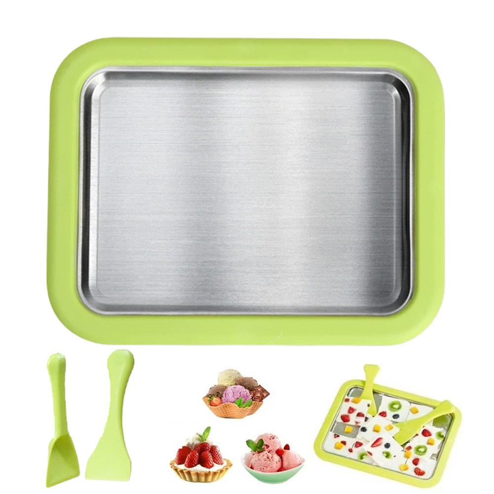 Eisrollenmaschine Tragbar Interaktiv 304 Edelstahl DIY Sweet Spot Pfanne Kühlplatte für Kinder Geburtstag Zuhause Familie Sorbet